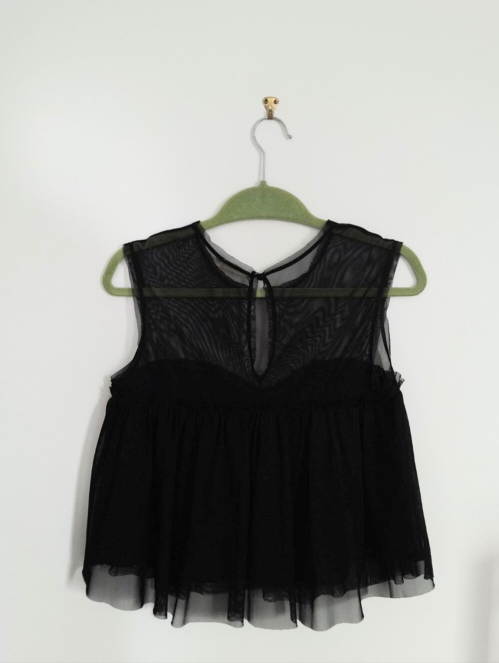 Black mesh flowy blouse